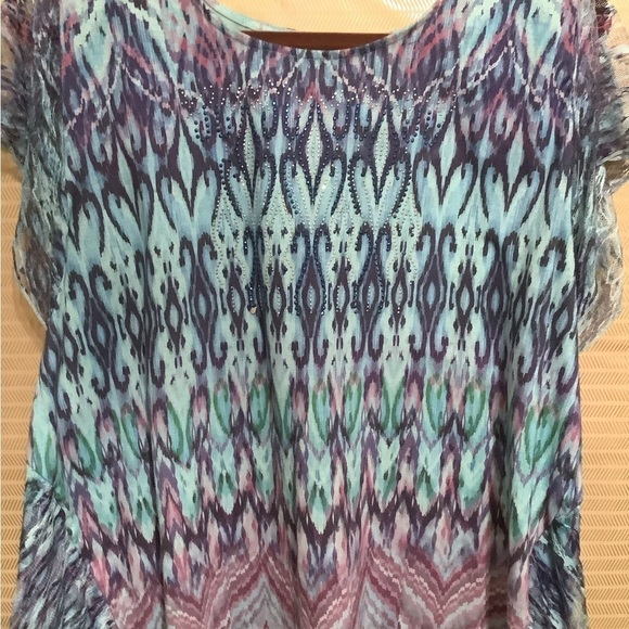 ONE-WORLD~BLUE/ PURPLE~ BLOUSE~ XL - Picture 5 of 5